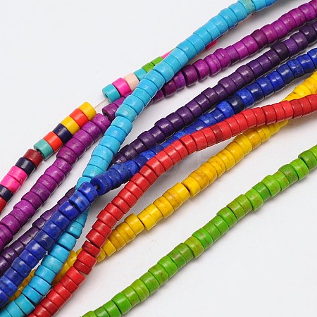 Dyed Synthetic Turquoise Beads Strands G-P083-6mm-83-1