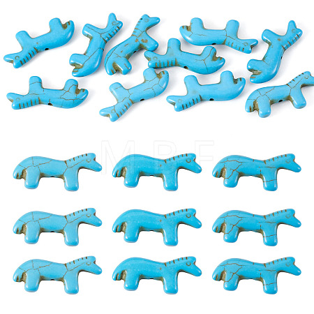 10Pcs Synthetic Turquoise Beads G-TADJ0001-01E-1