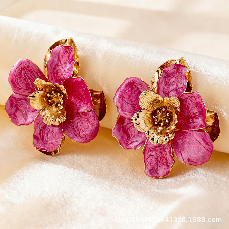 Alloy & Enamel Stud Earrings FS-WG16B62-01-1