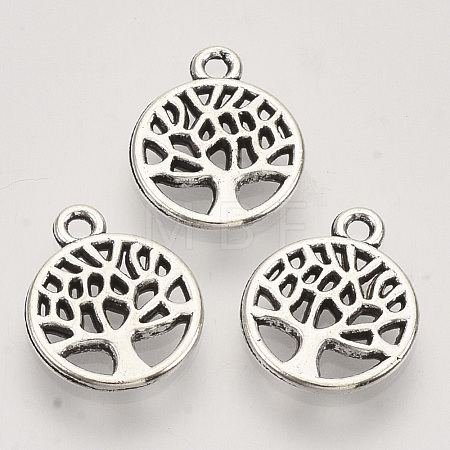 Tibetan Style Alloy Pendants TIBEP-T009-25AS-RS-1