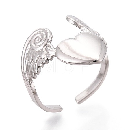 Adjustable 304 Stainless Steel Cuff Rings for Women RJEW-N052-04P-1