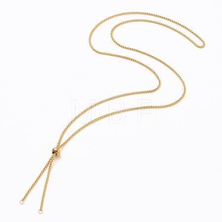Ion Plating(IP) 304 Stainless Steel Box Chain Slider Necklace Making AJEW-JB00777-02-1