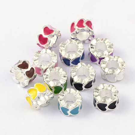 Alloy Enamel European Beads MPDL-R011-M-1