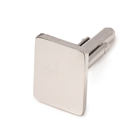 Rectangle 201 Stainless Steel Swank Cuff Links SA-CBAE2BD-01P-B-1