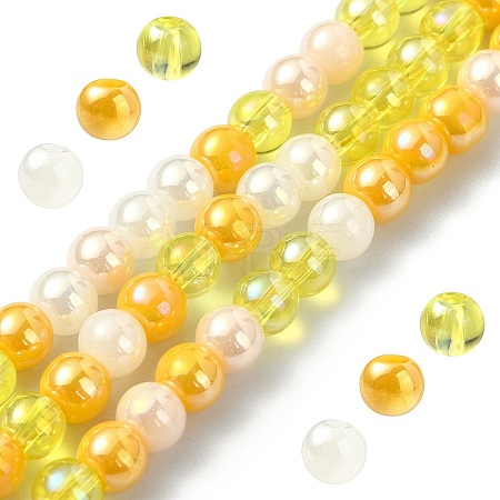 Transperant Electroplate Glass Beads Strands GLAA-YW0003-21-1