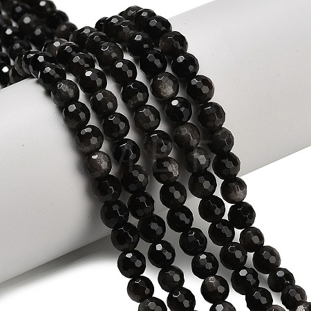Natural Silver Obsidian Beads Strands G-C280-B08-6mm-1