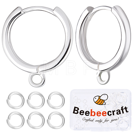 20Pcs Brass Huggie Hoop Earring Findings KK-BBC0014-56-1