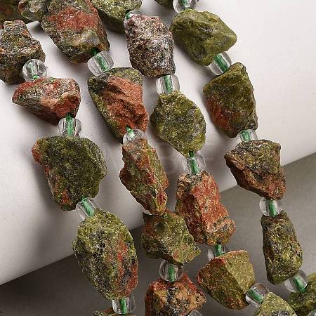 Natural Unakite Beads Strands GG-CBA0B77-A16-02-1