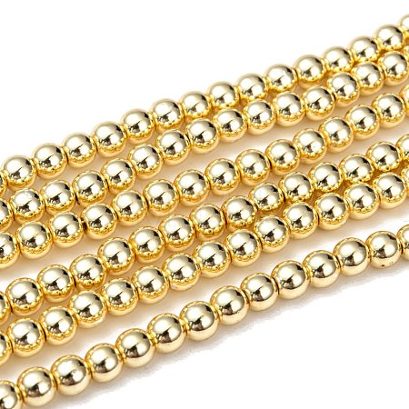 Electroplate Non-magnetic Synthetic Hematite Beads Strands G-Q466-6mm-01-1