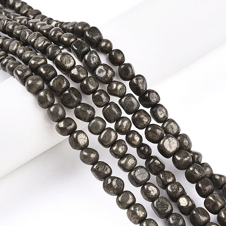 Natural Pyrite Beads Strands G-N346-04A-01-1