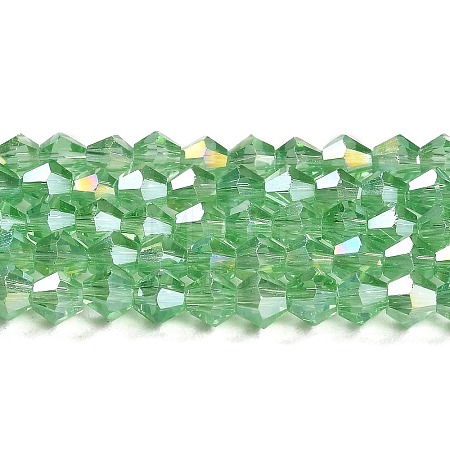 Transparent Electroplate Glass Beads Strands GLAA-F029-4mm-A24-1