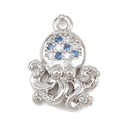 Brass Micro Pave Cubic Zirconia Pendants KK-L261-14B-P-1