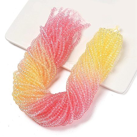 Transparent Painted Glass Beads Strands X1-DGLA-A034-T4mm-A09-1