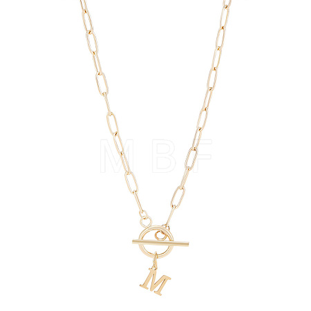 304 Stainless Steel Letter Pendant Necklaces NJEW-LP0001-52M-G-1
