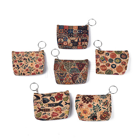 Floral Cork Wallets AJEW-N003-12-1