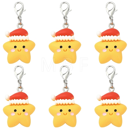 10Pcs Resin Pendant Decorations HJEW-YW00373-1