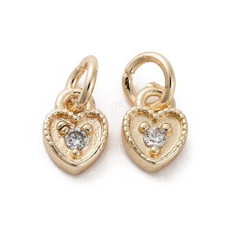 Brass Micro Pave Cubic Zirconia Charms KK-C071-09KCG-1