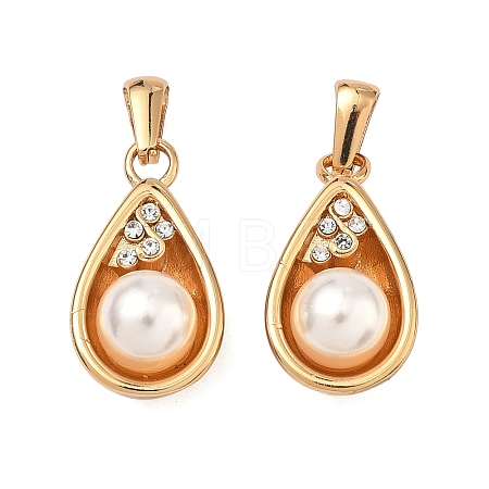 304 Stainless Steel & ABS Plastic Imitation Pearl Pendants STAS-C172-21G-1