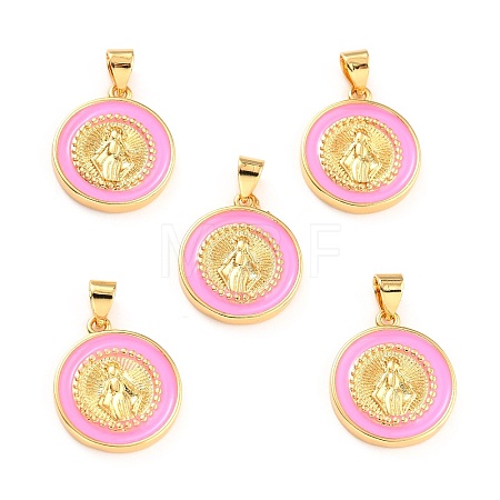 Brass Enamel Pendants KK-P209-03G-11-RS-1