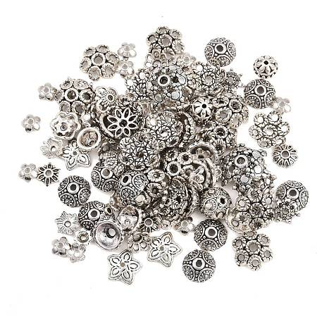Tibetan Style Alloy Bead Caps FIND-C093-03AS-1