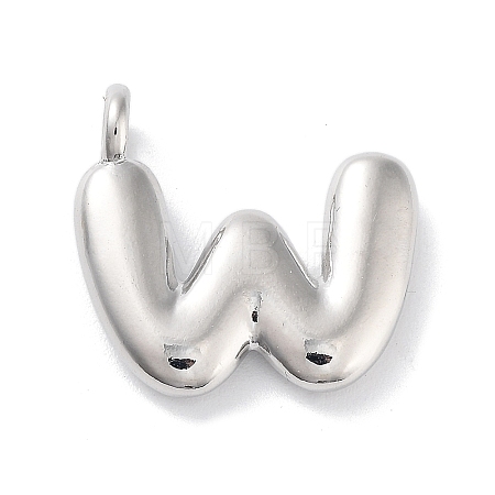 Rack Plating Brass Balloon Letter Pendants LS-KK-C050-01P-W-1