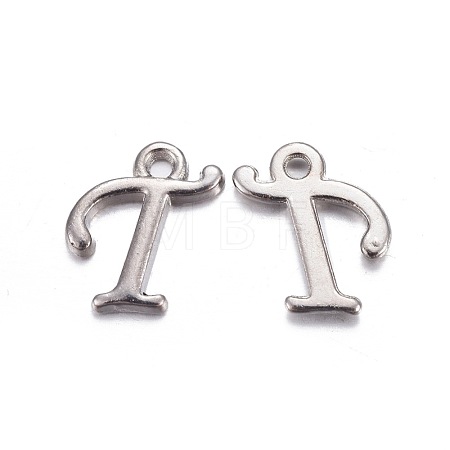 Platinum Plated Alloy Letter Pendants PALLOY-J718-01P-T-1