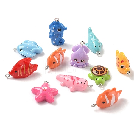 Opaque Resin Pendants X-RESI-I355-03P-01-1