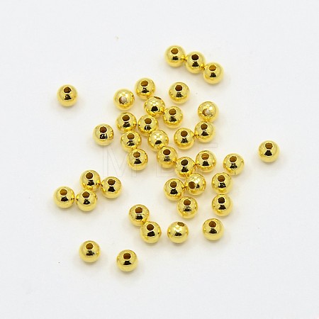Brass Smooth Round Beads KK-D322-G-1
