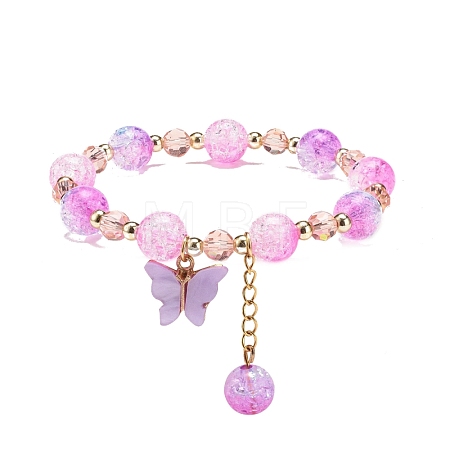 Bling Acrylic & Glass Beaded Stretch Bracelet BJEW-JB08540-1