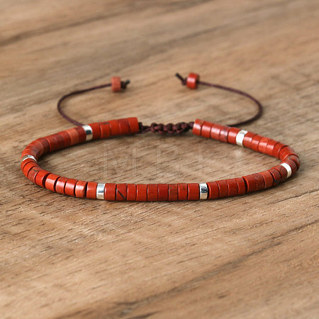 Natural Red Jasper Beaded Braided Bracelets QH4784-25-1