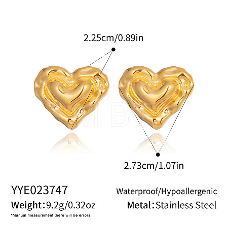Heart 304 Stainless Steel Stud Earrings AO8083-4-1