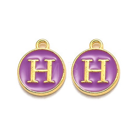 Golden Plated Alloy Enamel Charms ENAM-Q437-12H-1