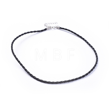 Trendy Braided Imitation Leather Necklace Making X-NJEW-S105-017-1