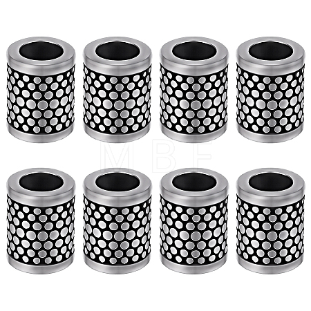 8Pcs 304 Stainless Steel European Tube Beads STAS-HY0002-25-1