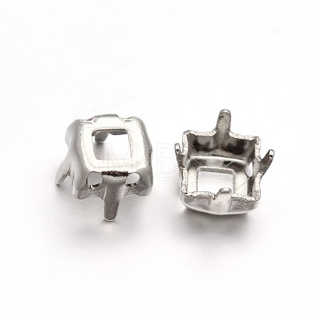 Square Brass Sew on Prong Settings KK-N0084-A07-12x12-1