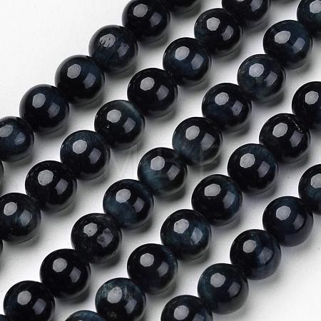 Natural Blue Tiger Beads Strands G-D809-08-6mm-1
