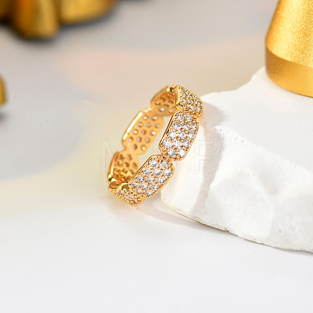 Brass Micro Pave Cubic Zirconia Finger Rings for Women SB1498-5-1