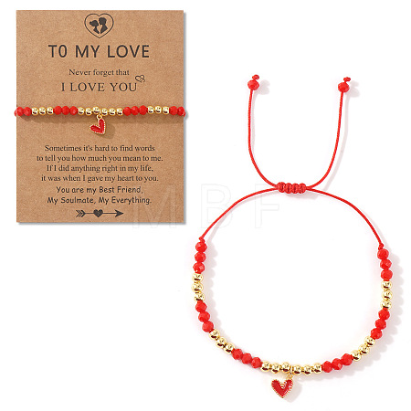 Heart Brass Enamel Charm Bracelets CK5066-9-1