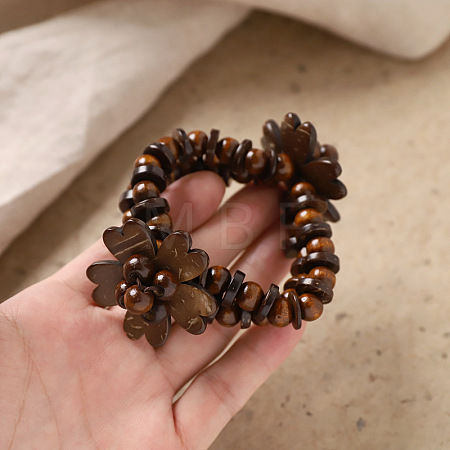 Bohemian Coconut & Wood Beaded Stretch Bracelets for Women WG6B5F6-05-1