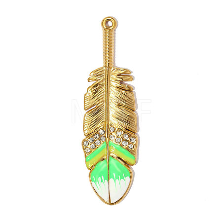 304 Stainless Steel with Enamel Big Pendants SA-OY002-26G-01-1