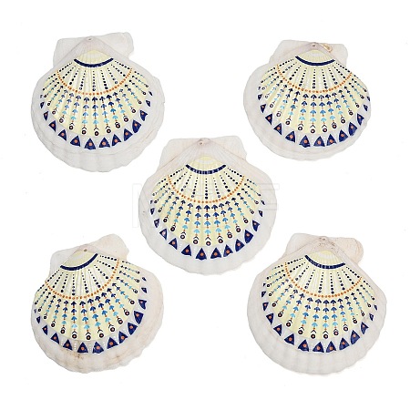 Printed Natural Shell Big Pendants SH-CBA93AD-19G-1