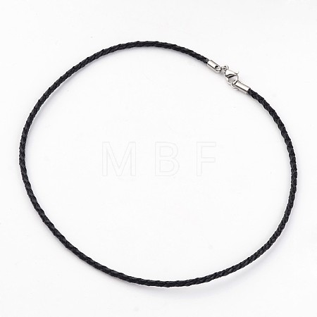 Braided Leather Necklace Making NJEW-JN01551-01-1