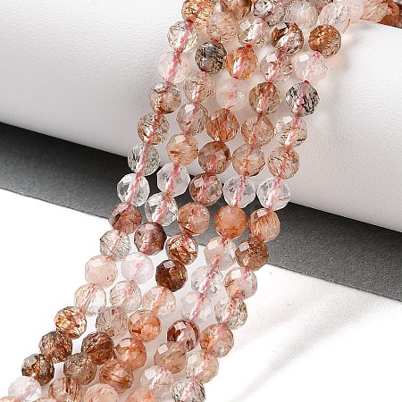 Natural Black Gold Rutilated Quartz Chips Beads Strands G-N342-21C-01-1