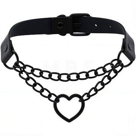 Punk-style Imitation Leather Chocker Necklaces NJEW-CL0001-29-1