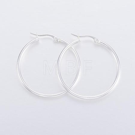 304 Stainless Steel Hoop Earrings EJEW-H327-01E-1