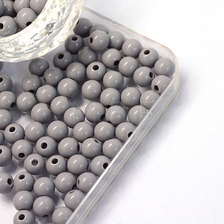 Opaque Acrylic Beads MACR-S802-6mm-QZ59-1