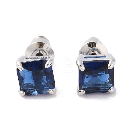 Rack Plating Brass Micro Pave Cubic Zirconia Stud Earrings EJEW-I304-01P-05-1