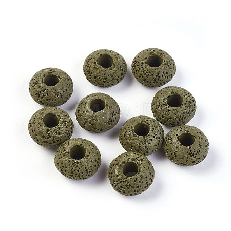 Natural Lava Rock European Beads G-I220-H12-1