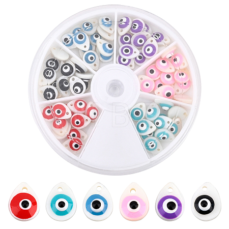 72Pcs 6 Colors Natural Freshwater Shell Charms SHEL-FH0001-15-1