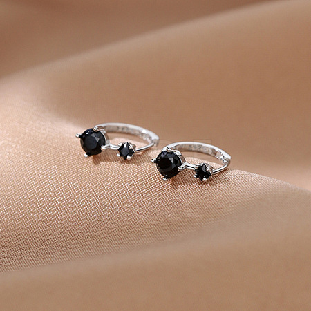Brass Cubic Zirconia Hoop Earrings FS-WG07C05-02-1